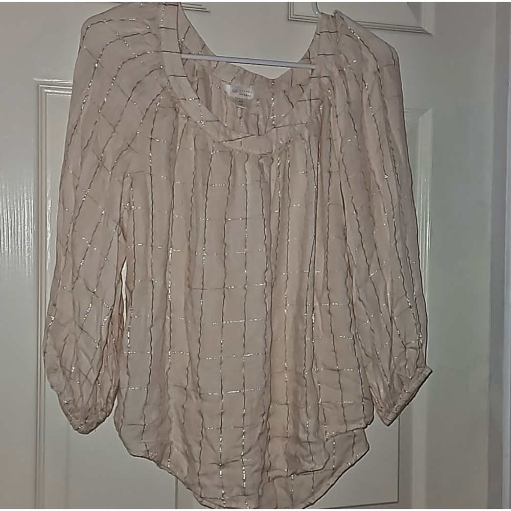 Lauren Conrad Women’s Blouse XS Pink & Gold